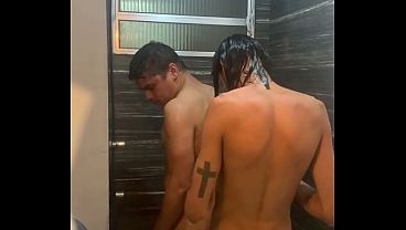 Fucking my friend' s ass in the gym bathroom.