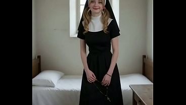 Fantasias IA - Monja de 18 añ os pura y virgen quiere tener su primera experiencia sexual y me permite que le haga todo lo que quiera en el coñ o y el culo y que me corra en su boca, en es